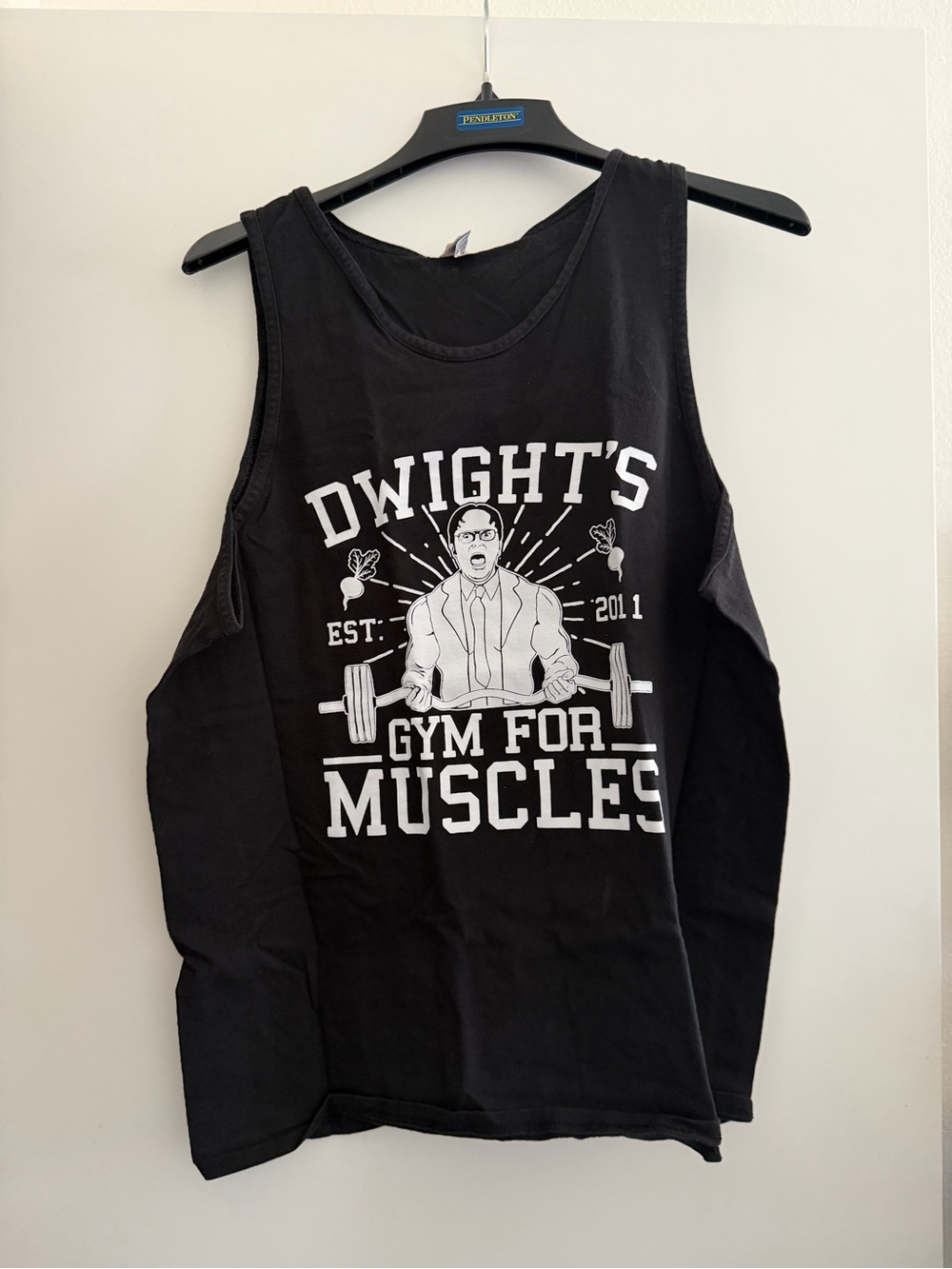 Dwight's Gym For Muscles Black Graphic Tank The Office